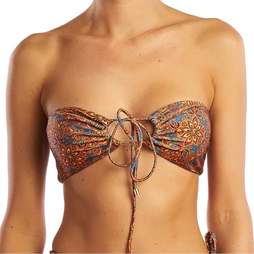 Janthee bandeau printed swim top size small